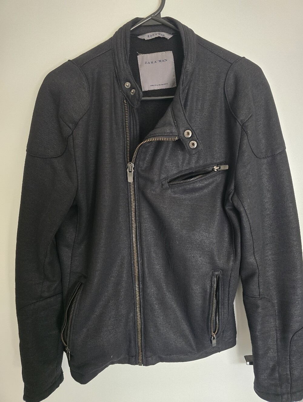 Zara Black Moto-Style Zip Jacket